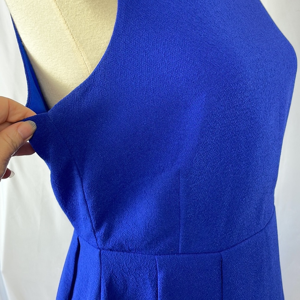 Lulu's Blue Fit and Flare Sleeveless Dress with Open Back - Size Medium - Picture 12 of 17
